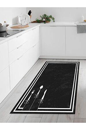 Makinede Yıkanabilir Kaymaz Taban Leke Tutmaz Dijital Baskı Mutfak Halısı