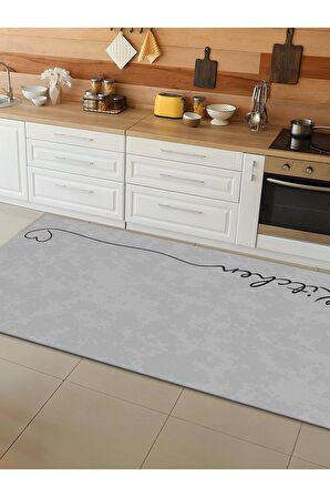 Makinede Yıkanabilir Kaymaz Taban Leke Tutmaz Dijital Baskı Mutfak Halısı