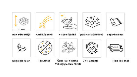 Artemis Halı Inspiration 00650G Gri Kemik Vintage Bambu Halı