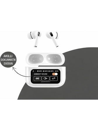 Dokunmatik Ekranlı Kablosuz Bluetooth Kulaklık LED Ekranlı Hi-Fi Ses Kalitesi Bluetooth 5.4 Silikon Kılıf Hediye