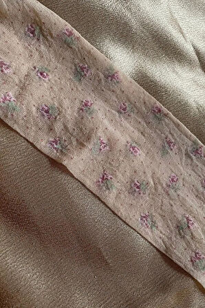 Pembe Çiçek Desenli 20 Den 51 Nude Açık Ten Külotlu Çorap