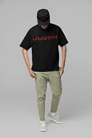 Justin Bieber 194 Baskılı Unisex Oversize Tasarım Şarkıcı Tişört