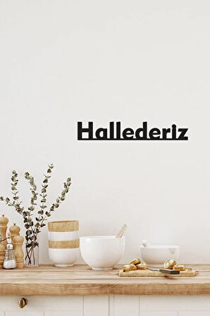 Ahşap Dekoratif Duvar Yazısı - Hallederiz