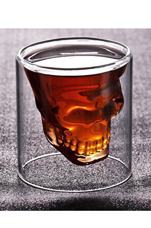 75 ml Kuru Kafa Cam Bardak -Likör Shot - İçecek  Bardağı -Crystal Head