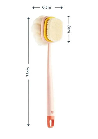 2'li Set Uzun Saplı Sırt Fırçası Lif kabağı ile duş vücut fırçası