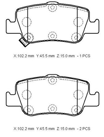 Ioto 10101-30207 Fren Balata Takımı Arka Sımlı Corolla 1.4D4D Aurıs 1.4D4D 2007>