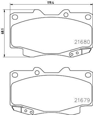 Ioto 10104-30206 Fren Balata Takımı Ön Sımlı Hılux Vıgo 4X4 Kun25 2005>