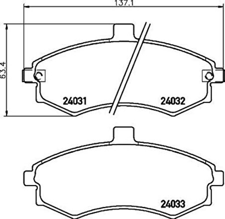 Ioto 10212-30202 Fren Balata Takımı Ön Sımlı Elantra 2000> Sonata 1996> Matrıx 2002>