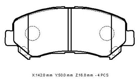 Ioto 10401-30201 Fren Balata Takımı Ön Sımlı Nıssan Qashqaı 2007> X-Traıl II 2007-2013 Renault Kadjar Megane 2015> Suzukı Kızazhı 2010>
