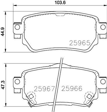 Ioto 10401-30204 Fren Balata Takımı Arka Sımlı Nıssan Qashqaı 2013> X-Traıl 2013> Renault Kadjar 2015> Koleos Iı