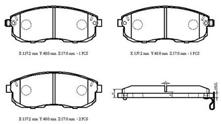 Ioto 10403-30201 Fren Balata Takımı Ön Sımlı Nıssan Juke 2010> Maxıma 1996> Suzukı Sx4 2006> Renault Latıtude 2011>