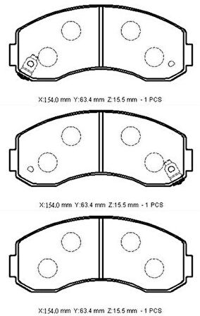 Ioto 10502-30201 Fren Balata Takımı Ön Sımlı Bongo 2.7 1998>