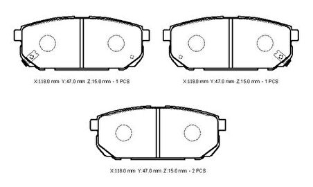 Ioto 10506-30202 Fren Balata Takımı Arka Sımlı Sorento 2002>