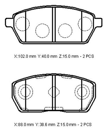Ioto 10904-30201 Fren Balata Takımı Ön Sımlı Carry 0.8/1.0 1986-1998
