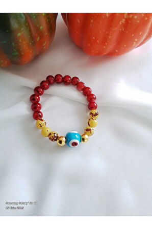 CAM BONCUKLU LASTİKLİ BİLEKLİK