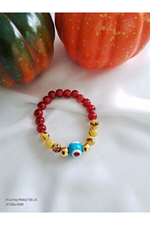 CAM BONCUKLU LASTİKLİ BİLEKLİK