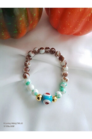 CAM BONCUKLU LASTİKLİ BİLEKLİK