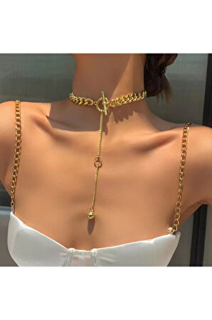 Gold Choker Metal Kolye Kararması Olmaz