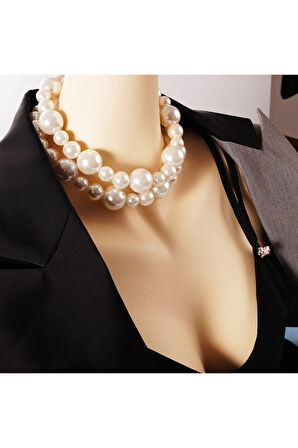 2'Li İnçili Çoklu Choker Kolye