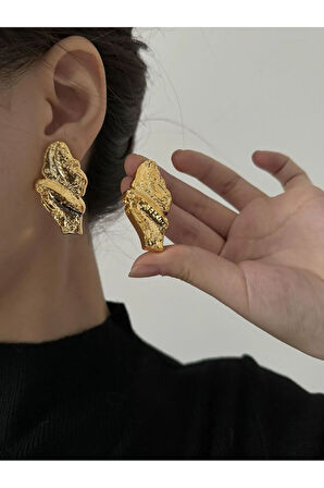 BÜYÜK TAŞ METAL GOLD KÜPE