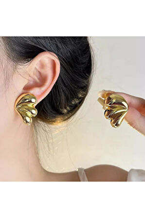 BOLTEGA YAPRAK METAL GOLD KÜPE