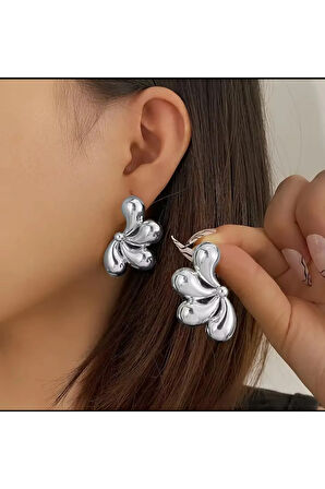 BUKLE YARIM METAL SİLVER KÜPE