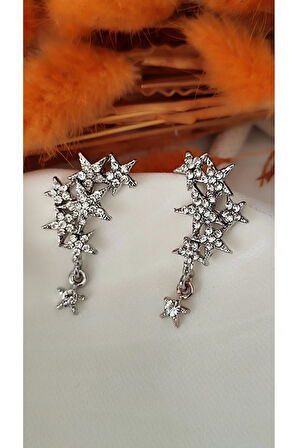 ZİRKON YILDIZ METAL SİLVER KÜPE