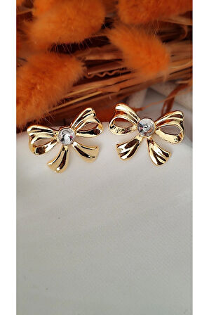 TAŞLI ZİRKON FİYONG METAL GOLD KÜPE