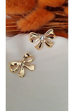 TAŞLI ZİRKON FİYONG METAL GOLD KÜPE