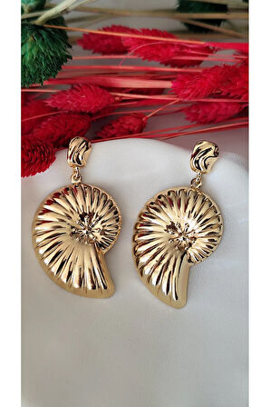 SALYANGOZ İKİ PARÇA METAL GOLD KÜPE