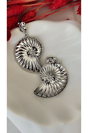 SALYANGOZ İKİ PARÇA METAL SİLVER KÜPE
