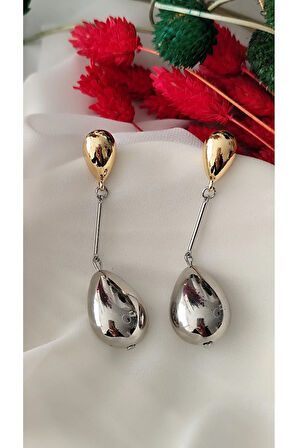 DAMLA METAL SİLVER GOLD KÜPE