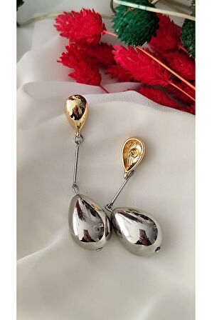 DAMLA METAL SİLVER GOLD KÜPE