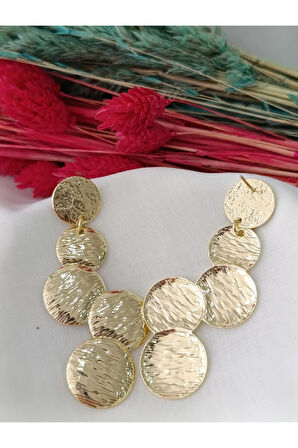 DÖRTLÜ OVAL SARKIT METAL GOLD KÜPE