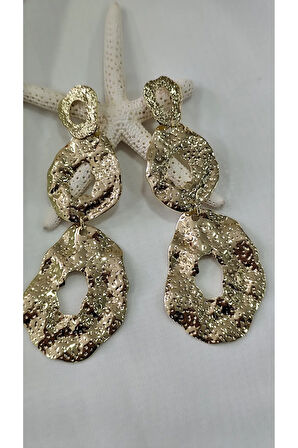 PRESS ÇİFT GEÇMELİ METAL GOLD KÜPE