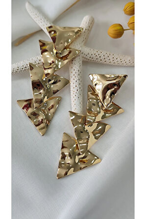 PİRAMİT SARKIT METAL GOLD KÜPE