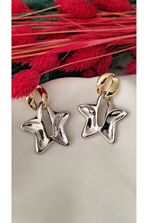 YILDIZ METAL SİLVER GOLD SİLVER KÜPE