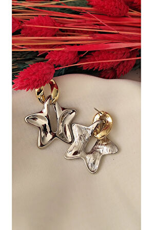 YILDIZ METAL SİLVER GOLD SİLVER KÜPE
