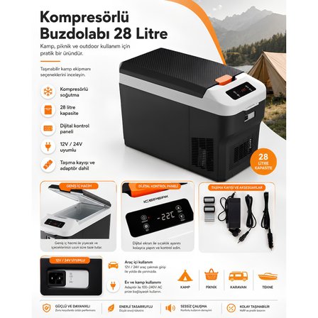 IcePeak IP-REGA-28LT-SYH Rega Kompresörlü Buzdolabı 28 Litre Siyah