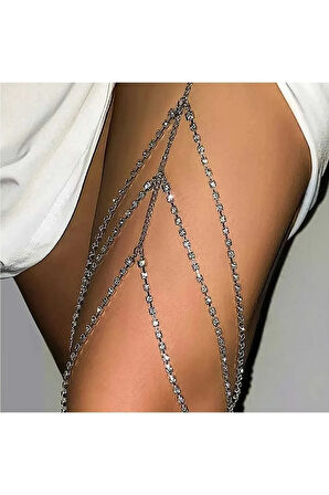 Lastik Silver Kristal 3 Katlı Bacak Vücut Aksesuarı