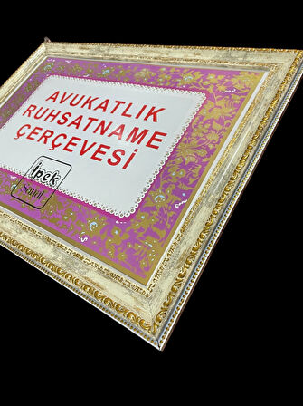 AVUKATLIK RUHSAT ÇERÇEVESİ - RUHSATNAME - 33X48- HAKİKİ CAMLI ÜRÜN