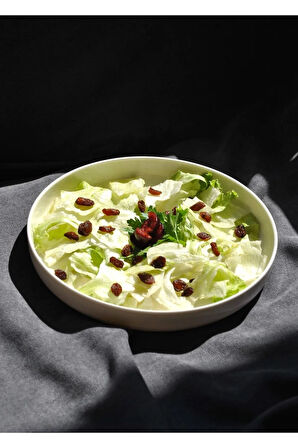 Modern Porselen Beyaz Krem 22 Cm Orta Salata Kasesi Bowl Kase Sunum Meze Servis Tabak- 1 Adet