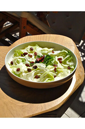 Modern Porselen Beyaz Krem 22 Cm Orta Salata Kasesi Bowl Kase Sunum Meze Servis Tabak- 1 Adet