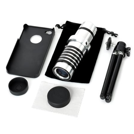 Iphone 5 5s - Iphone 4 4s Için Alüminyum 14x Optik Zoom Yakından Görüntü Çekme Dürbün