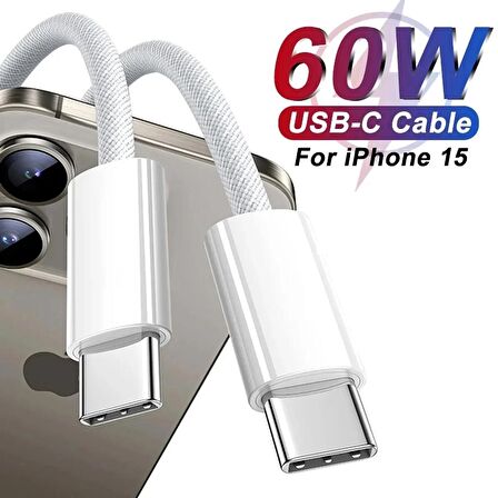 iPhone 15 iPhone 15 Plus iPhone 15 Pro iPhone 15 Pro Max Type-C Şarj Kablosu Hızlı 60W