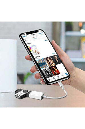 Apple Iphone Usb Dönüştürücü Otg Adaptör Iphone / Ipad Lightning To Usb 3.0 Aktarıcı