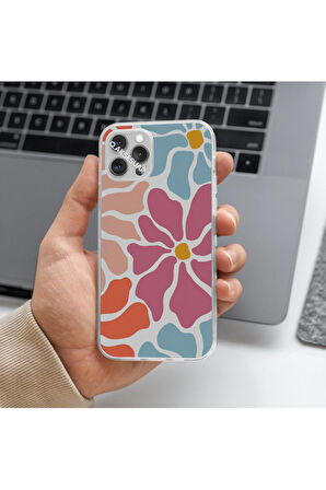 İphone 12 Mini Uyumlu Çiçek Tasarımlı Premium Şeffaf Telefon Kılıfı