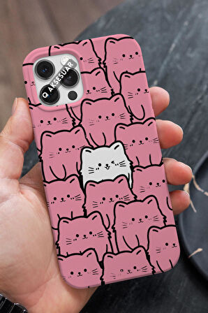 İphone 15 Plus Uyumlu Sevimli Baby Yoda Tasarımlı Şeker Pembe Şeker Pembe Premium Telefon Kılıfı