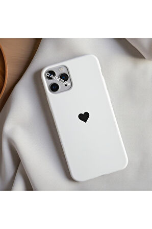 İphone 17 Pro Uyumlu Içi Kadife Kalp Telefon Kılıfı