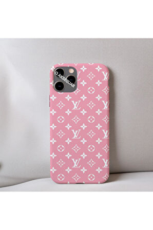 İphone 17 Pro Uyumlu İçi Kadife LV Desenli Tasarım Telefon Kılıfı